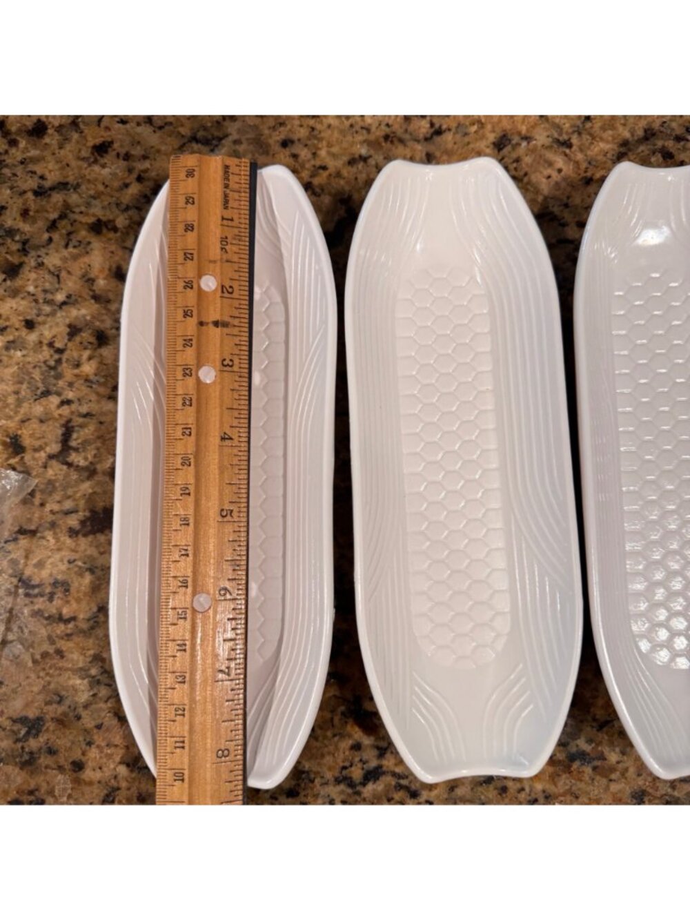 Hoan Melamine Resin Corn on the Cob Serving Dishes ZYLISS Swiss Holders Vtg 80s - Picture 9 of 14
